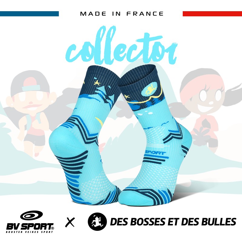 La chaussettes TRAIL Ultra-Collector Des Bosses et Des Bulles NIGHT RUNNING  LOVERS
