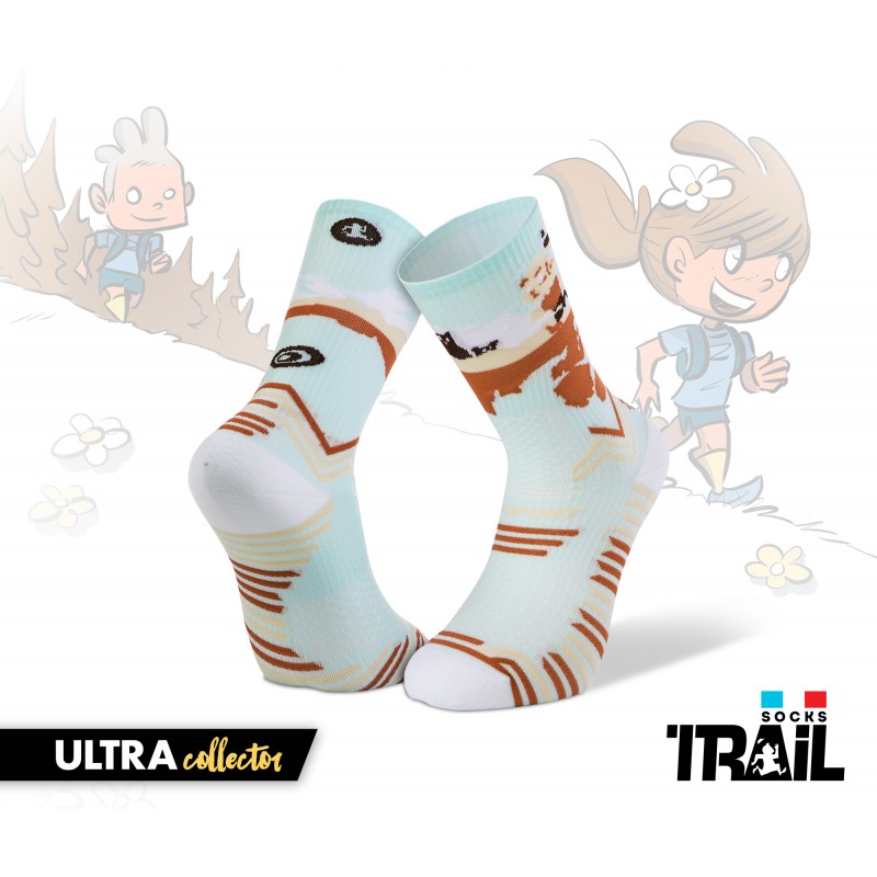 La chaussettes TRAIL ULTRA bleu ciel - Collector Des Bosses et Des