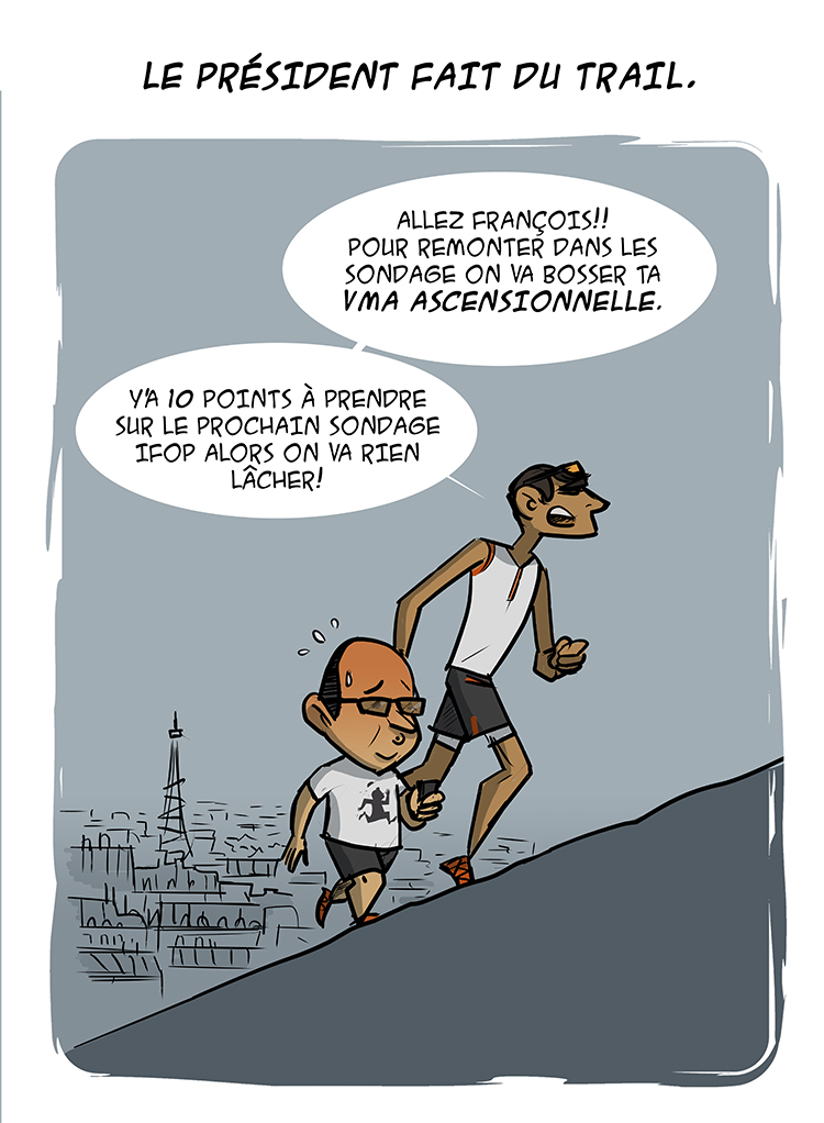 François Hollande fait du trail